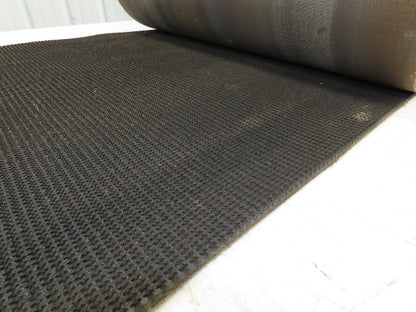 24"W x 25' Rough Grip Top Rubber Conveyor Belt 2-Ply Black 25' Length