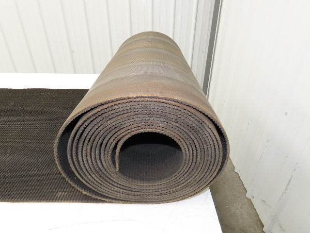 24"W x 25' Rough Grip Top Rubber Conveyor Belt 2-Ply Black 25' Length