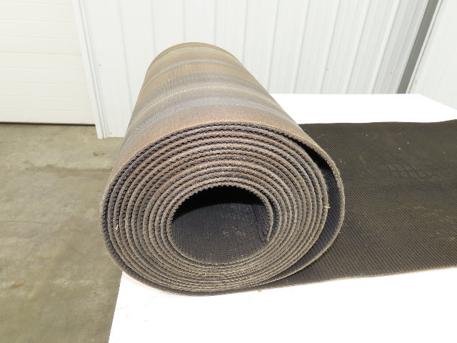 24"W x 25' Rough Grip Top Rubber Conveyor Belt 2-Ply Black 25' Length