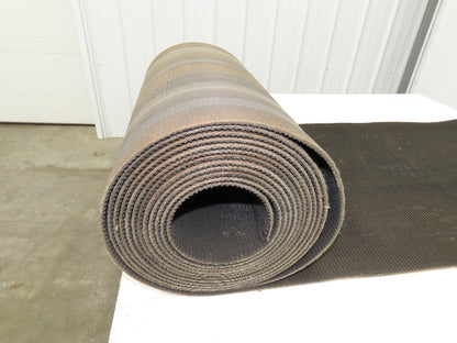 24"W x 25' Rough Grip Top Rubber Conveyor Belt 2-Ply Black 25' Length
