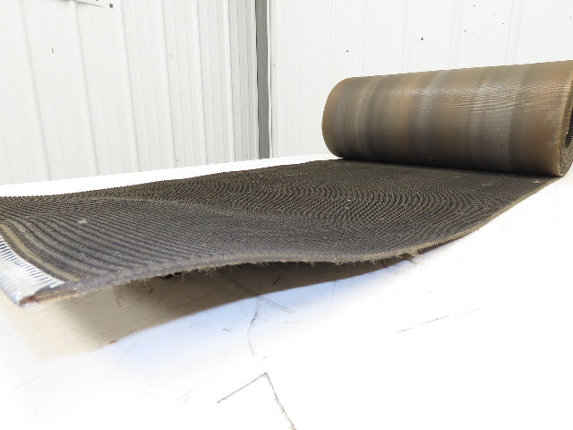 24"W x 25' Rough Grip Top Rubber Conveyor Belt 2-Ply Black 25' Length