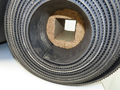 24"W x 25' Rough Grip Top Rubber Conveyor Belt 3-Ply Black 5/16"Thick 25' Length