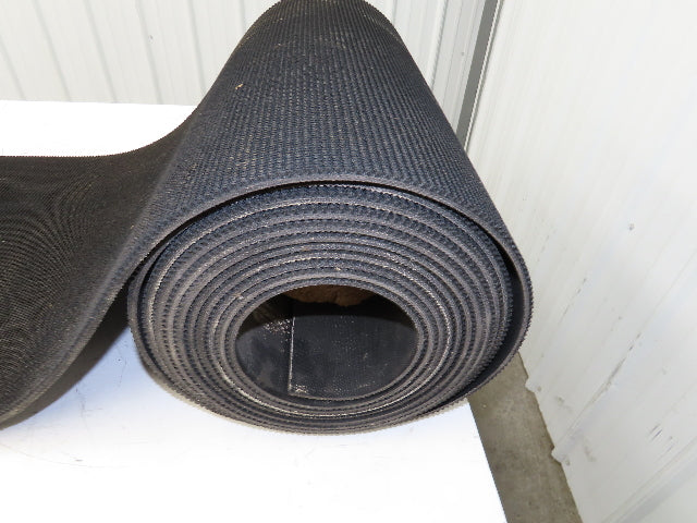 24"W x 25' Rough Grip Top Rubber Conveyor Belt 3-Ply Black 5/16"Thick 25' Length