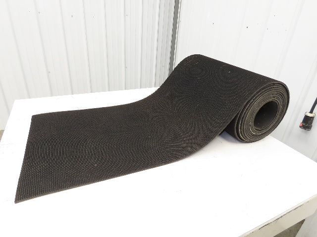 24"W x 25' Rough Grip Top Rubber Conveyor Belt 3-Ply Black 5/16"Thick 25' Length