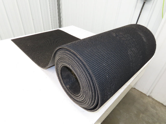 24"W x 25' Rough Grip Top Rubber Conveyor Belt 3-Ply Black 5/16"Thick 25' Length