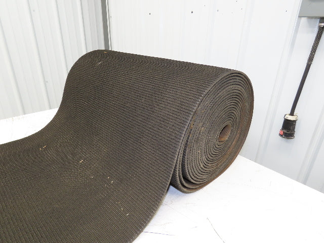24"W x 40' Rough Grip Top Rubber Conveyor Belt 2-Ply Black 1/4"Thick 40' Length