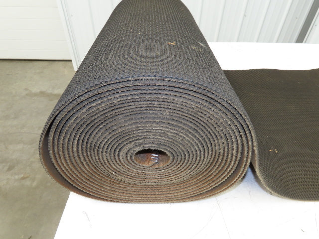 24"W x 40' Rough Grip Top Rubber Conveyor Belt 2-Ply Black 1/4"Thick 40' Length