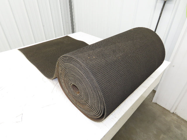 24"W x 40' Rough Grip Top Rubber Conveyor Belt 2-Ply Black 1/4"Thick 40' Length