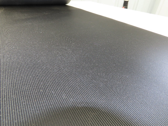 15.5"W x 89' 7" Grooved Conveyor Belt 2-Ply Black Ribbed PVC Rubber Grip Top
