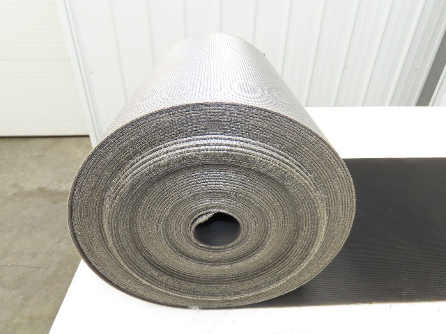 15.5"W x 89' 7" Grooved Conveyor Belt 2-Ply Black Ribbed PVC Rubber Grip Top