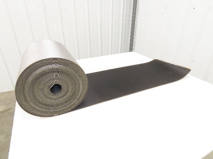 15.5"W x 89' 7" Grooved Conveyor Belt 2-Ply Black Ribbed PVC Rubber Grip Top