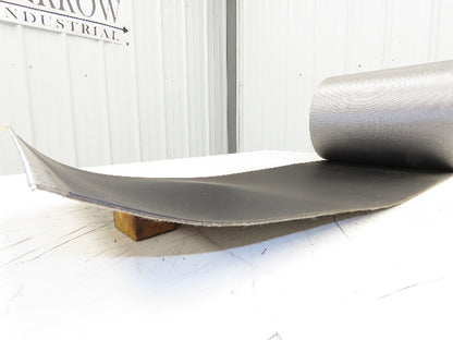15.5"W x 89' 7" Grooved Conveyor Belt 2-Ply Black Ribbed PVC Rubber Grip Top