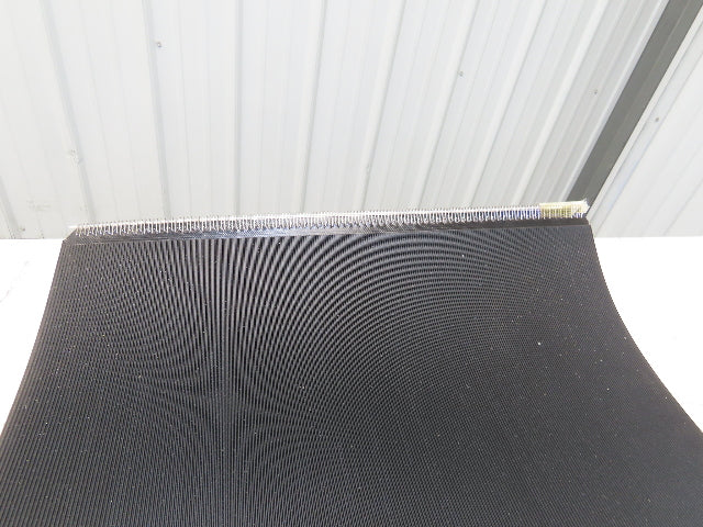 15.5"W x 89' 7" Grooved Conveyor Belt 2-Ply Black Ribbed PVC Rubber Grip Top