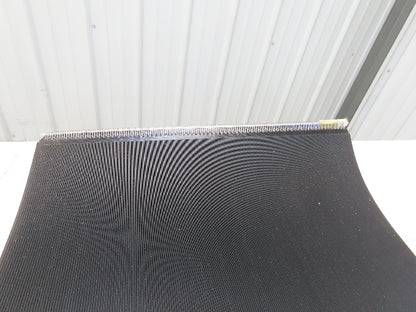 15.5"W x 89' 7" Grooved Conveyor Belt 2-Ply Black Ribbed PVC Rubber Grip Top