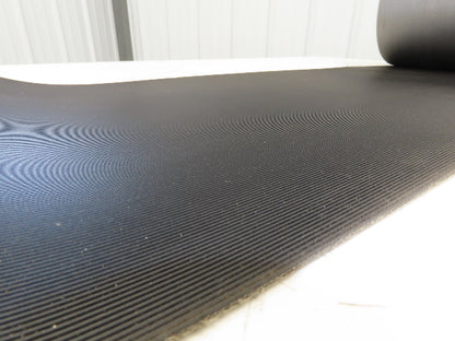 15.5"W x 89' 7" Grooved Conveyor Belt 2-Ply Black Ribbed PVC Rubber Grip Top
