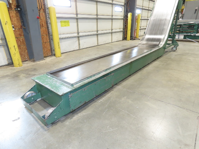 Livonia 26"W x 16' 2" Magnetic Incline Chip Conveyor 108" Infeed 56"Discharge