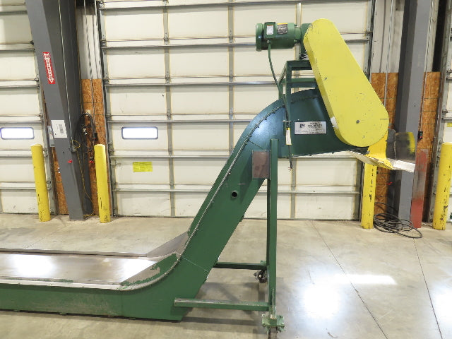 Livonia 26"W x 16' 2" Magnetic Incline Chip Conveyor 108" Infeed 56"Discharge
