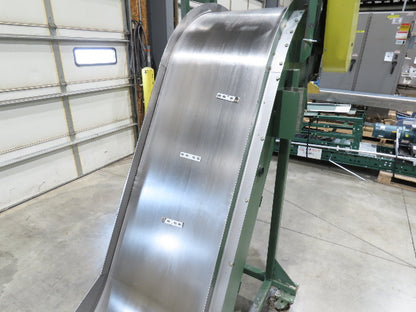 Livonia 26"W x 16' 2" Magnetic Incline Chip Conveyor 108" Infeed 56"Discharge