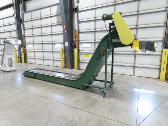 Livonia 26"W x 16' 2" Magnetic Incline Chip Conveyor 108" Infeed 56"Discharge