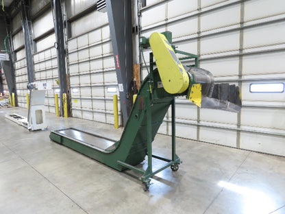 Livonia 26"W x 16' 2" Magnetic Incline Chip Conveyor 108" Infeed 56"Discharge