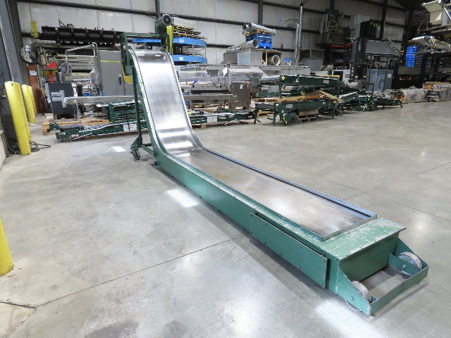 Livonia 26"W x 16' 2" Magnetic Incline Chip Conveyor 108" Infeed 56"Discharge
