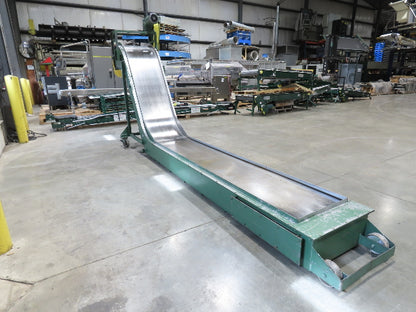 Livonia 26"W x 16' 2" Magnetic Incline Chip Conveyor 108" Infeed 56"Discharge