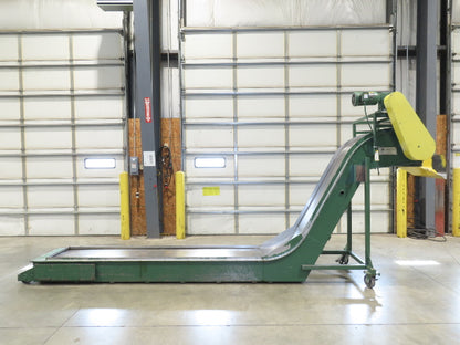 Livonia 26"W x 16' 2" Magnetic Incline Chip Conveyor 108" Infeed 56"Discharge