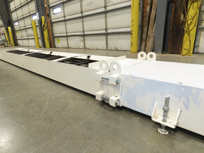 Hennig 21' Incline Chip Conveyor 14"W Scraper Chain 15' 2" Infeed 62"Discharge