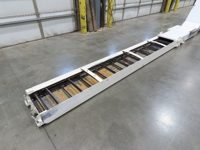 Hennig 21' Incline Chip Conveyor 14"W Scraper Chain 15' 2" Infeed 62"Discharge