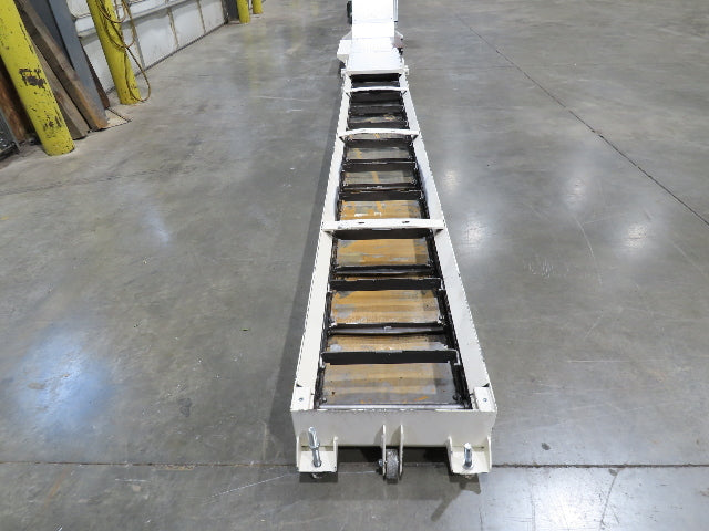 Hennig 21' Incline Chip Conveyor 14"W Scraper Chain 15' 2" Infeed 62"Discharge
