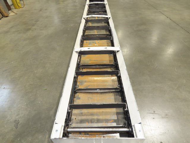 Hennig 21' Incline Chip Conveyor 14"W Scraper Chain 15' 2" Infeed 62"Discharge