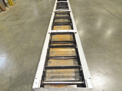 Hennig 21' Incline Chip Conveyor 14"W Scraper Chain 15' 2" Infeed 62"Discharge