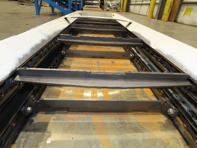 Hennig 21' Incline Chip Conveyor 14"W Scraper Chain 15' 2" Infeed 62"Discharge