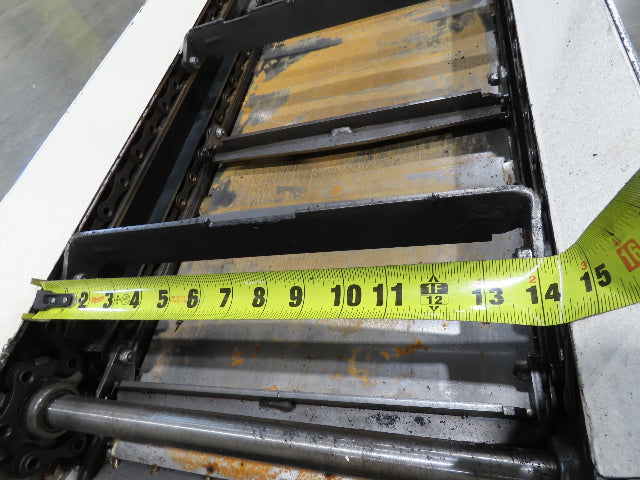 Hennig 21' Incline Chip Conveyor 14"W Scraper Chain 15' 2" Infeed 62"Discharge
