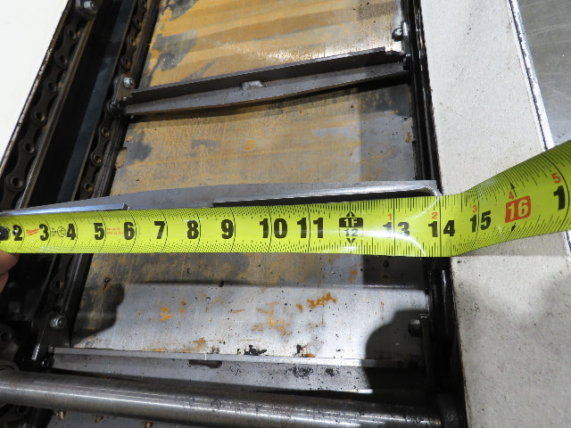 Hennig 21' Incline Chip Conveyor 14"W Scraper Chain 15' 2" Infeed 62"Discharge