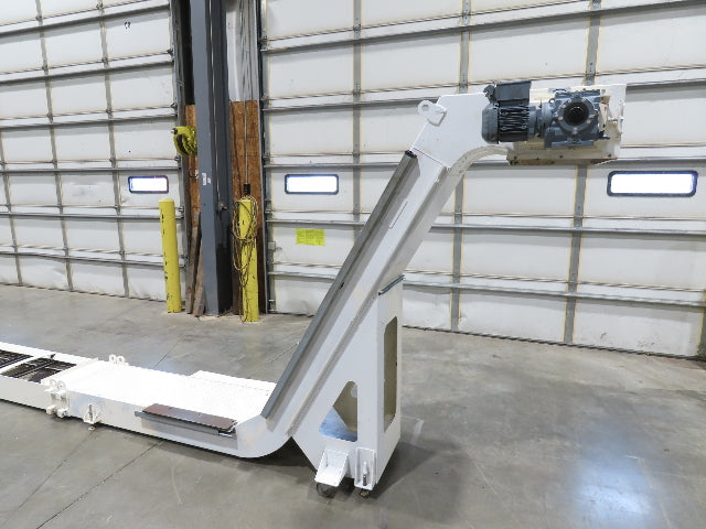 Hennig 21' Incline Chip Conveyor 14"W Scraper Chain 15' 2" Infeed 62"Discharge