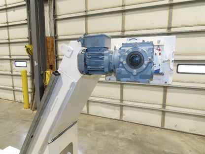 Hennig 21' Incline Chip Conveyor 14"W Scraper Chain 15' 2" Infeed 62"Discharge