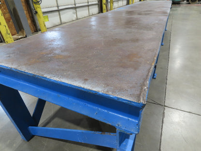 1/4" Top Steel Fabrication Welding Layout Table Work Bench 11' 4"L 30"D 25"H