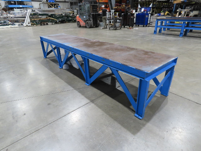 1/4" Top Steel Fabrication Welding Layout Table Work Bench 11' 4"L 30"D 25"H