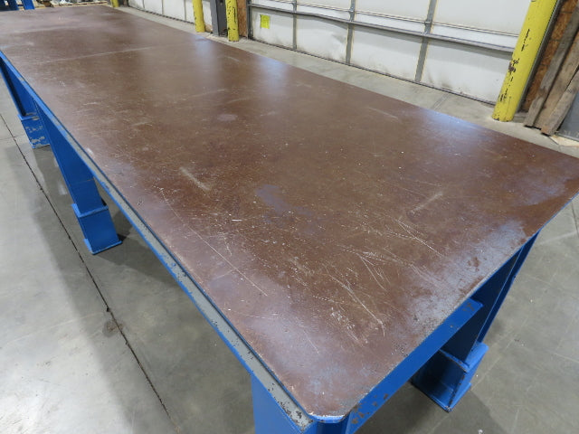 5/16" Top Steel Fabrication Welding Layout Table Work Bench 10' 2"L 31"D 33"H