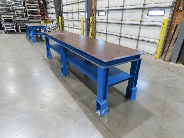 5/16" Top Steel Fabrication Welding Layout Table Work Bench 10' 2"L 31"D 33"H