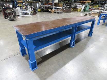 5/16" Top Steel Fabrication Welding Layout Table Work Bench 10' 2"L 31"D 33"H
