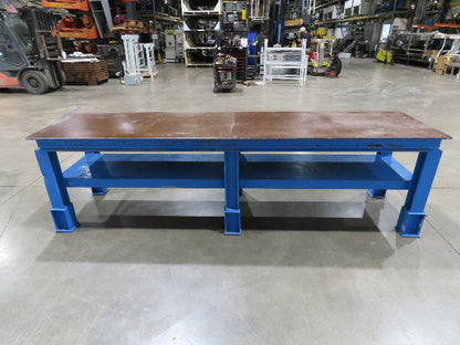 5/16" Top Steel Fabrication Welding Layout Table Work Bench 10' 2"L 31"D 33"H