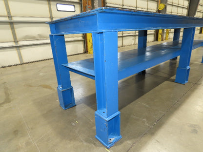 5/16" Top Steel Fabrication Welding Layout Table Work Bench 10'L 31"D 33"H