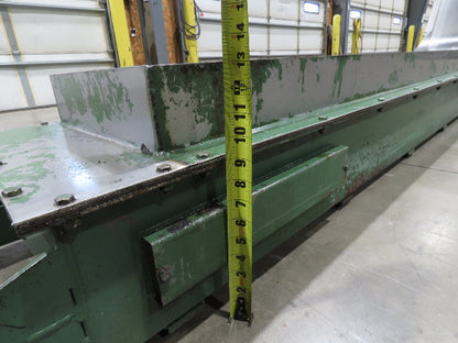 Livonia 20"W x 16' 10" Magnetic Incline Chip Conveyor 97" Infeed 12"Discharge