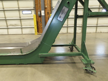 Livonia 20"W x 16' 10" Magnetic Incline Chip Conveyor 97" Infeed 12"Discharge