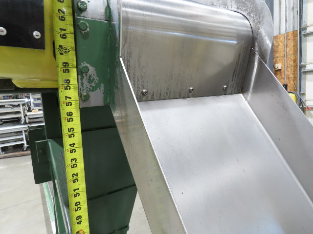 Livonia 20"W x 16' 10" Magnetic Incline Chip Conveyor 97" Infeed 12"Discharge