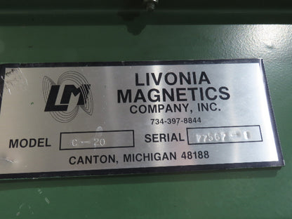 Livonia 20"W x 16' 10" Magnetic Incline Chip Conveyor 97" Infeed 12"Discharge