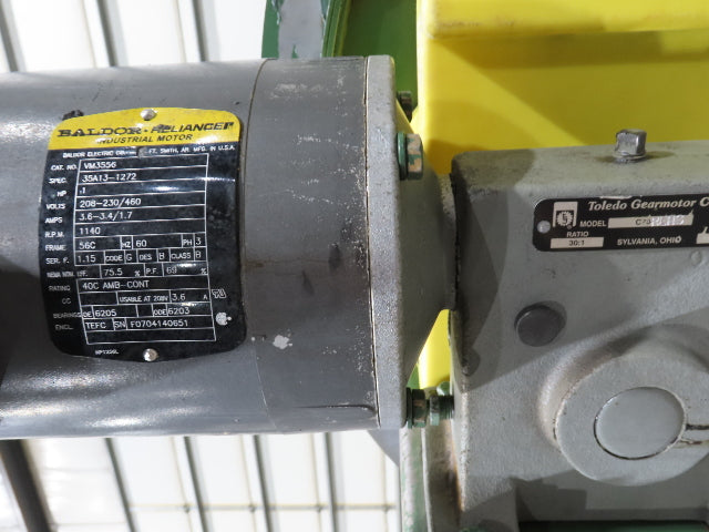 Livonia 20"W x 16' 10" Magnetic Incline Chip Conveyor 97" Infeed 12"Discharge