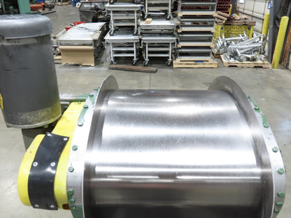Livonia 20"W x 16' 10" Magnetic Incline Chip Conveyor 97" Infeed 12"Discharge